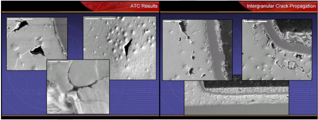 焊料晶粒ATC结果和晶间裂纹扩散